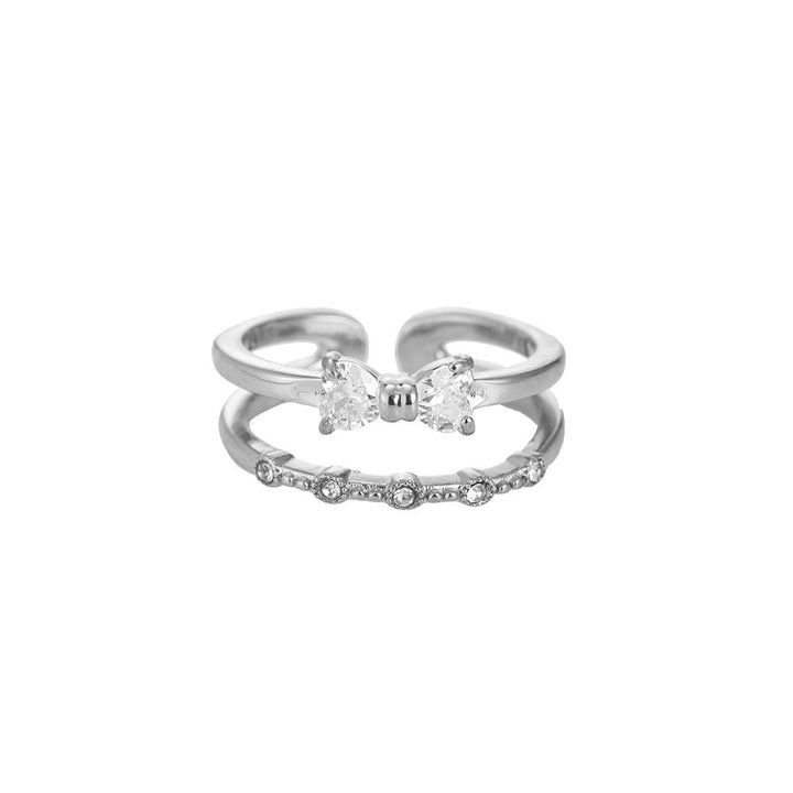 Bow crystal ring